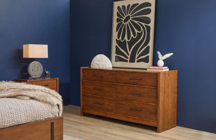 Lincoln Warm Walnut 6 Drawer Dresser