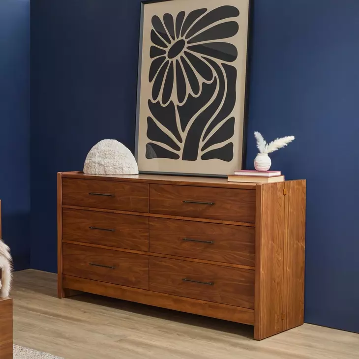 Lincoln Warm Walnut 6 Drawer Dresser