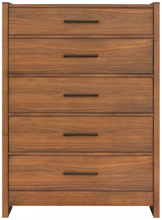 Lincoln Warm Walnut 5 Drawer Chest