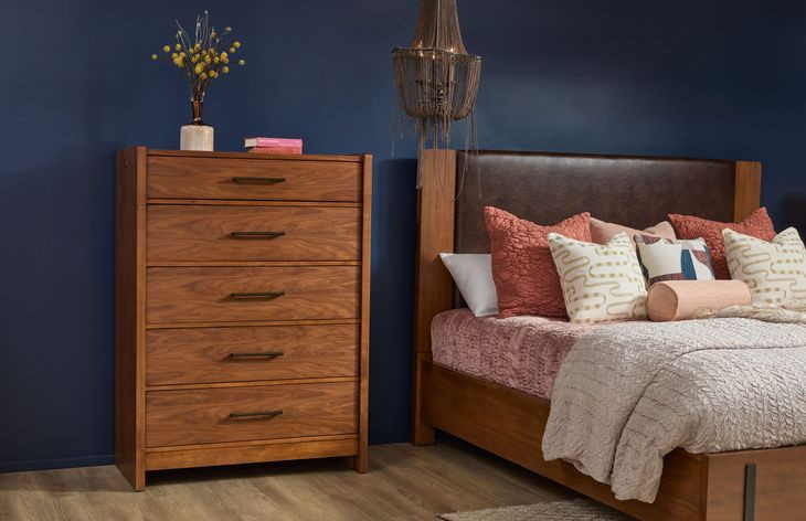 Lincoln Warm Walnut 5 Drawer Chest