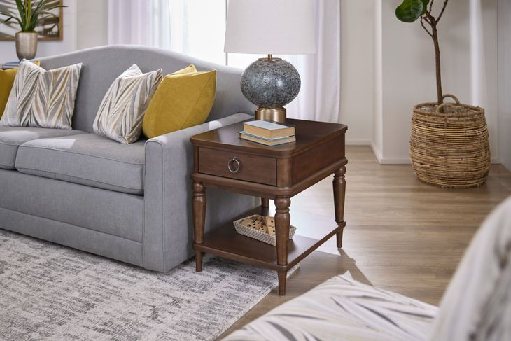 Bellevue Whiskey Brown Rectangular End Table