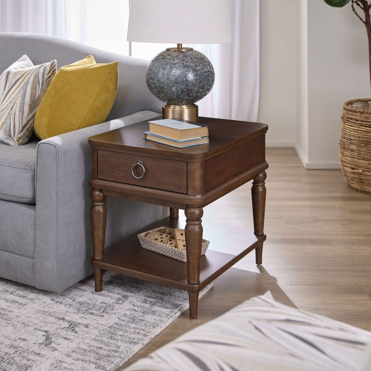 Bellevue Whiskey Brown Rectangular End Table