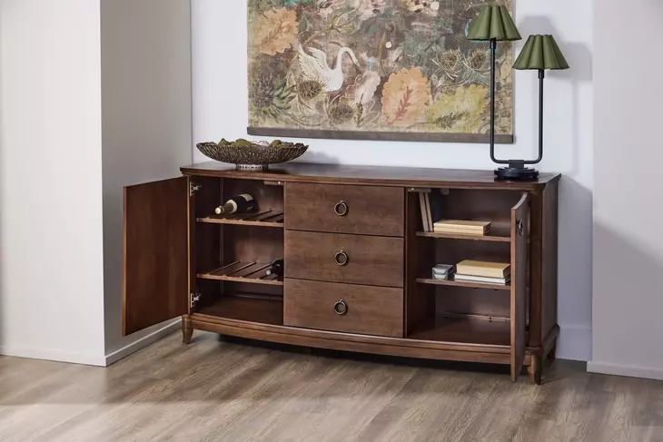 Bellevue Whiskey Brown 2 Door Sideboard with USB Charging