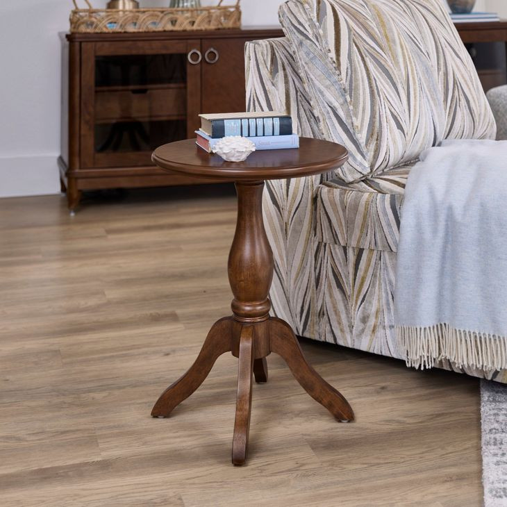 Bellevue Whiskey Brown Round Chairside Table