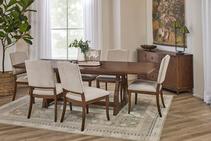 Bellevue Whiskey Brown Extendable Rectangular Dining Room Set
