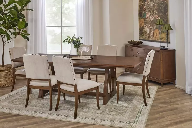 Bellevue Whiskey Brown Extendable Rectangular Dining Room Set