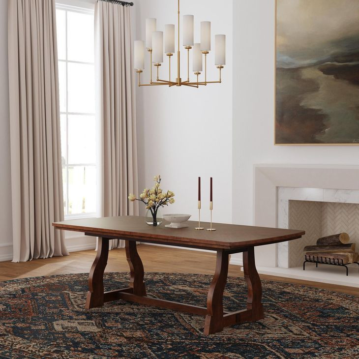 Bellevue Whiskey Brown 104" Extendable Rectangular Dining Table