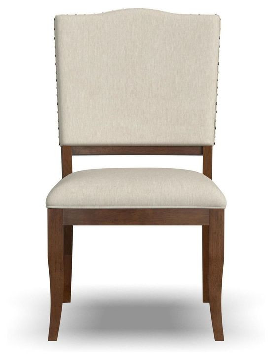 Bellevue Light Tan Performance Fabric Upholstered Dining Chair with Nailhead Trim Set of 2