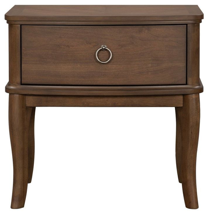 Bellevue Whiskey Brown 1 Drawer Open Nightstand with USB Charging