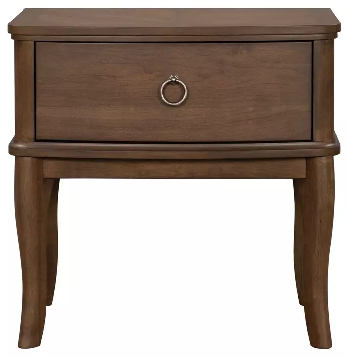 Bellevue Whiskey Brown 1 Drawer Open Nightstand with USB Charging
