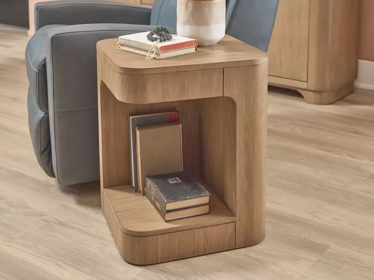 Normandy Warm Driftwood Square Chairside Table
