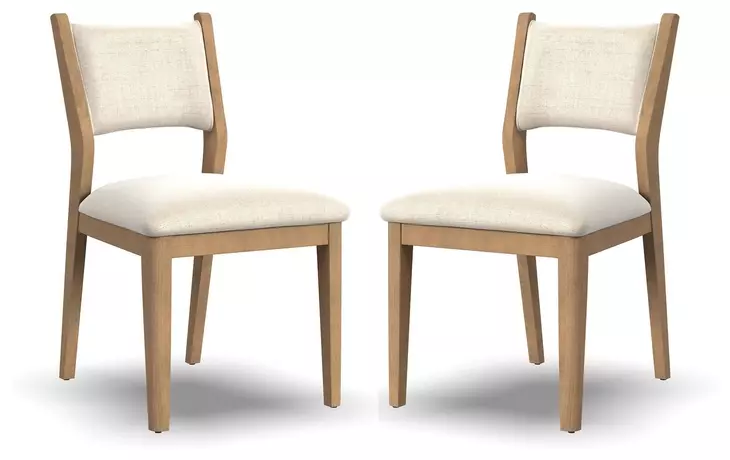 Normandy Cream Performance Fabric Upholstered Dining Chair Set of 2