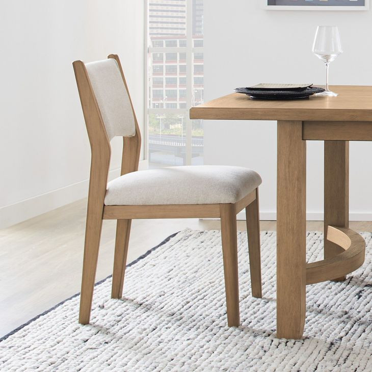 Normandy Cream Performance Fabric Upholstered Dining Chair Set of 2