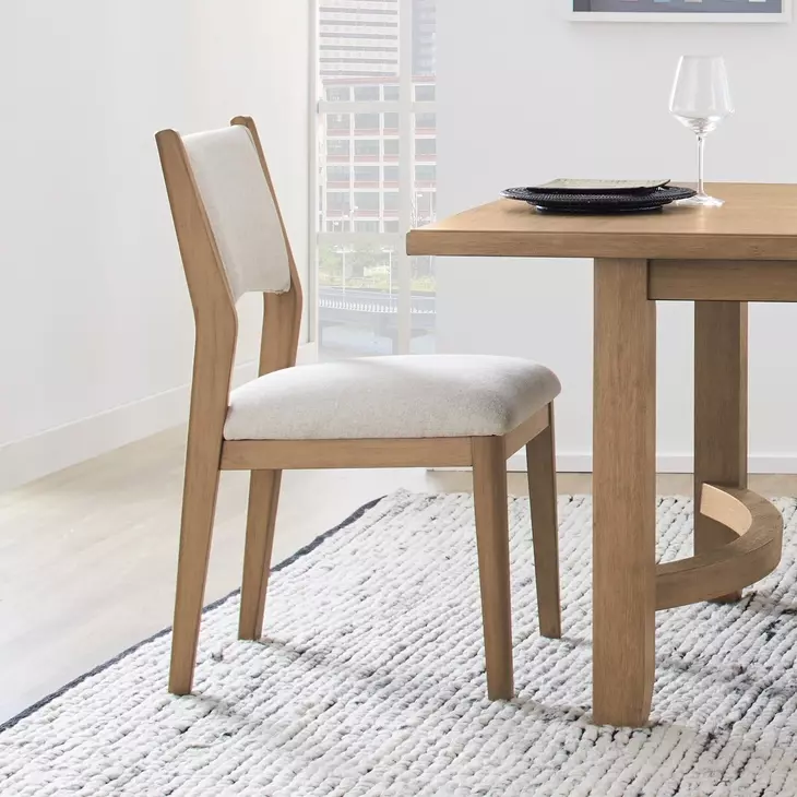 Normandy Cream Performance Fabric Upholstered Dining Chair Set of 2