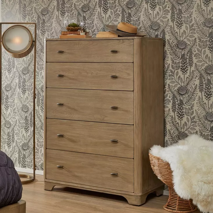 Normandy Warm Driftwood 5 Drawer Chest