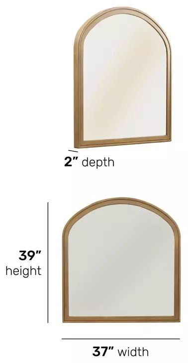 Normandy Warm Driftwood Arched Wall Mirror