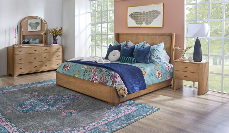 Normandy Warm Driftwood Panel Bedroom Set
