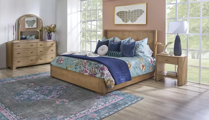 Normandy Warm Driftwood Panel Bedroom Set