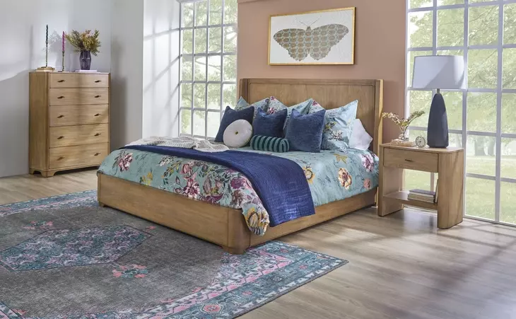 Normandy Warm Driftwood King Panel Bed