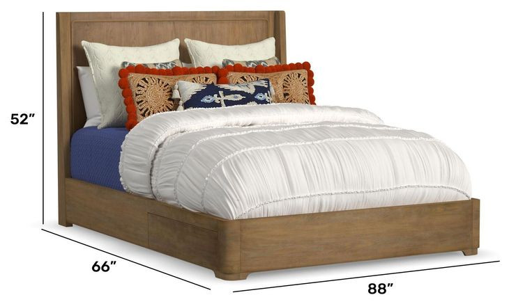 Normandy Warm Driftwood Queen Storage Panel Bed