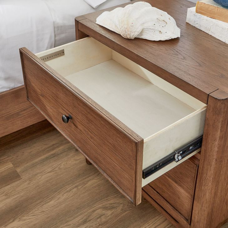 Verona Medium Brown 2 Drawer Nightstand with USB Charging