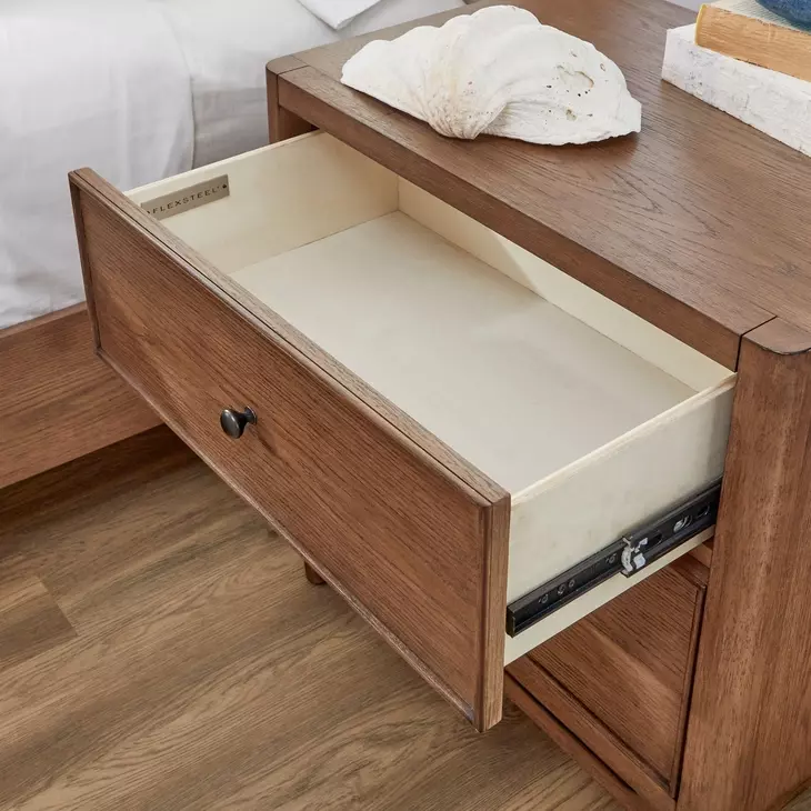 Verona Medium Brown 2 Drawer Nightstand with USB Charging