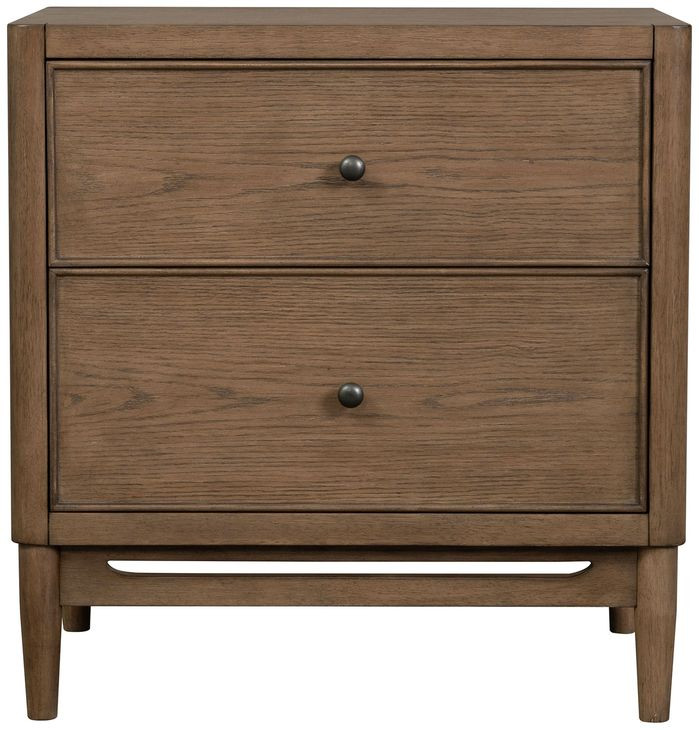 Verona Medium Brown 2 Drawer Nightstand with USB Charging