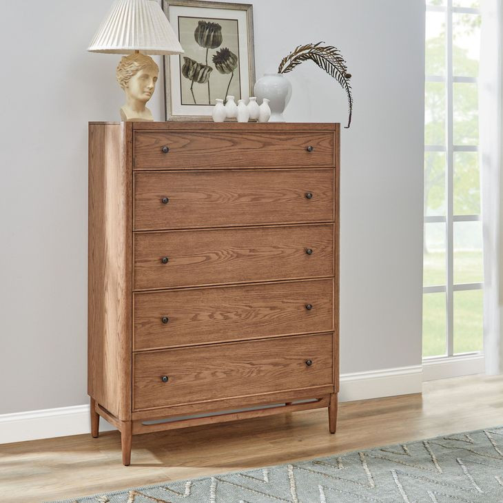 Verona Medium Brown 5 Drawer Chest