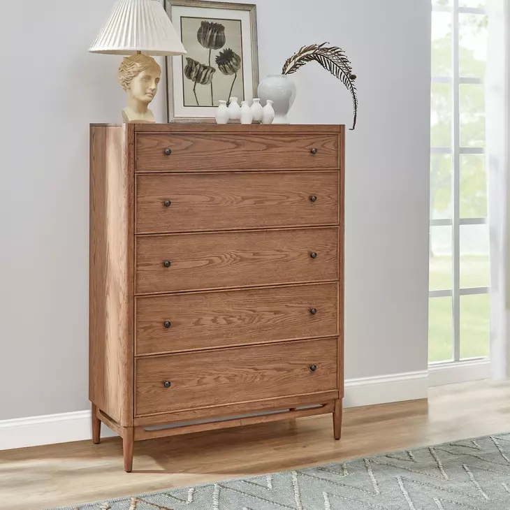 Verona Medium Brown 5 Drawer Chest