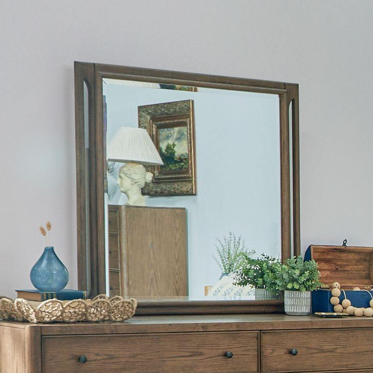 Verona Medium Brown Oak Rectangular Dresser Mirror