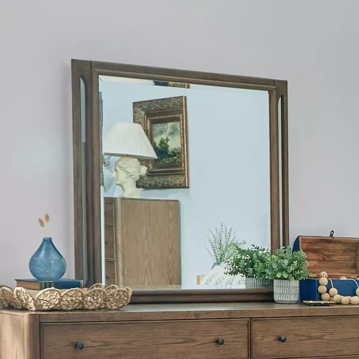 Verona Medium Brown Oak Rectangular Dresser Mirror