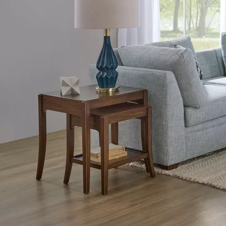 Sylvie Chestnut Square Tall Bunching Table