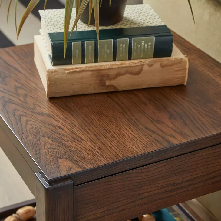 Sylvie Chestnut Square Bunching Table