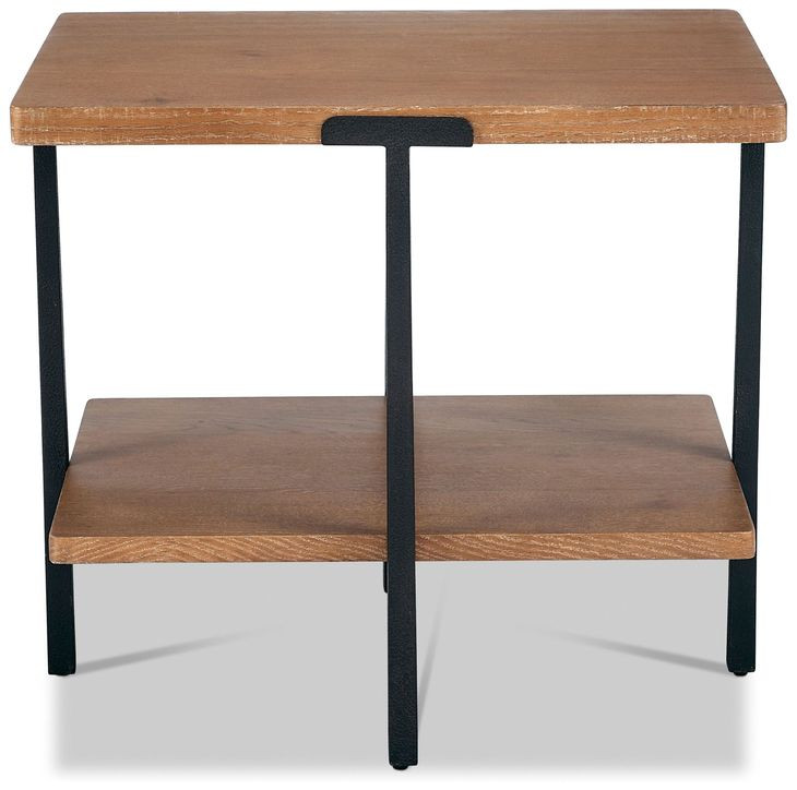 Millwork Rustic Umber and Black Rectangular End Table