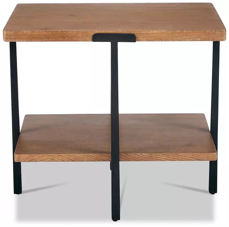 Millwork Rustic Umber and Black Rectangular End Table