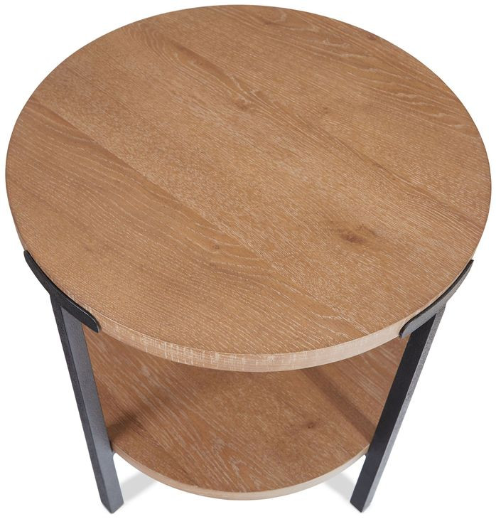Millwork Rustic Umber and Black Round Occasional Table Set