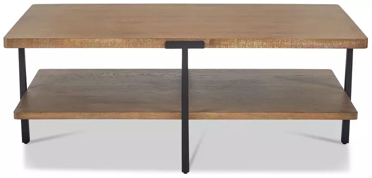 Millwork Rustic Umber and Black Rectangular Coffee Table