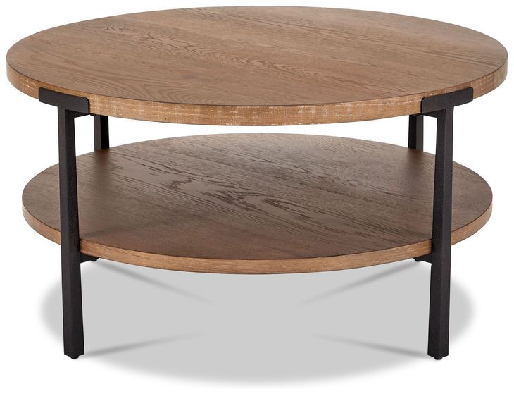 Millwork Rustic Umber and Black Round Coffee Table