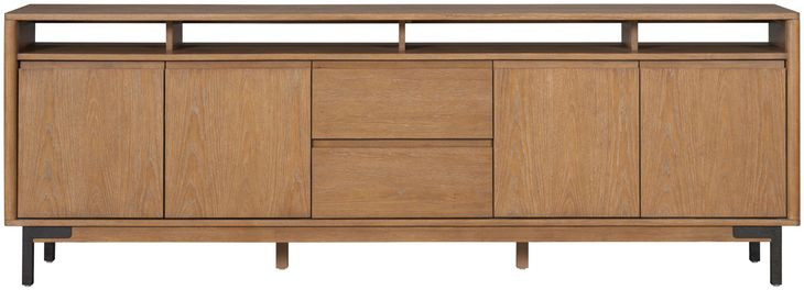 Millwork Rustic Umber and Black 92" TV Stand with USB Charging