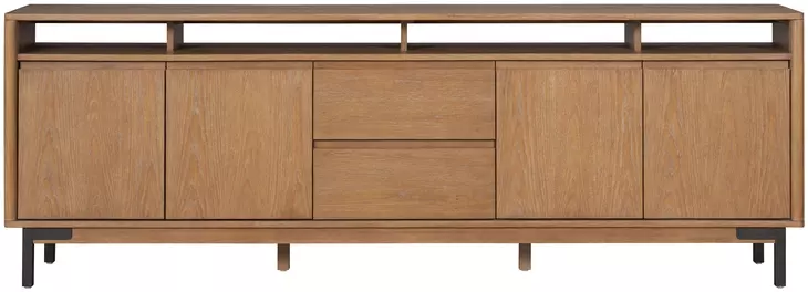 Millwork Rustic Umber and Black 92" TV Stand with USB Charging