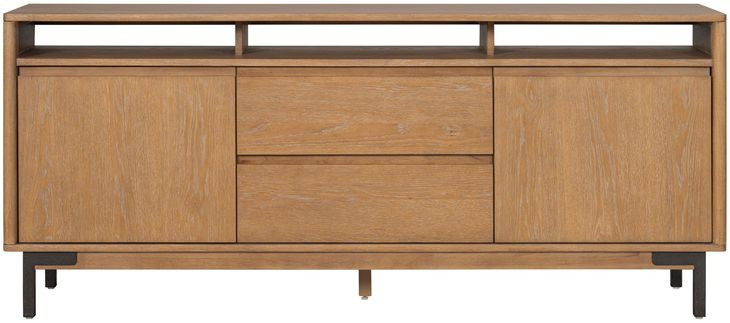 Millwork Rustic Umber and Black 76" TV Stand with USB Charging