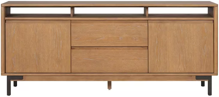 Millwork Rustic Umber and Black 76" TV Stand with USB Charging