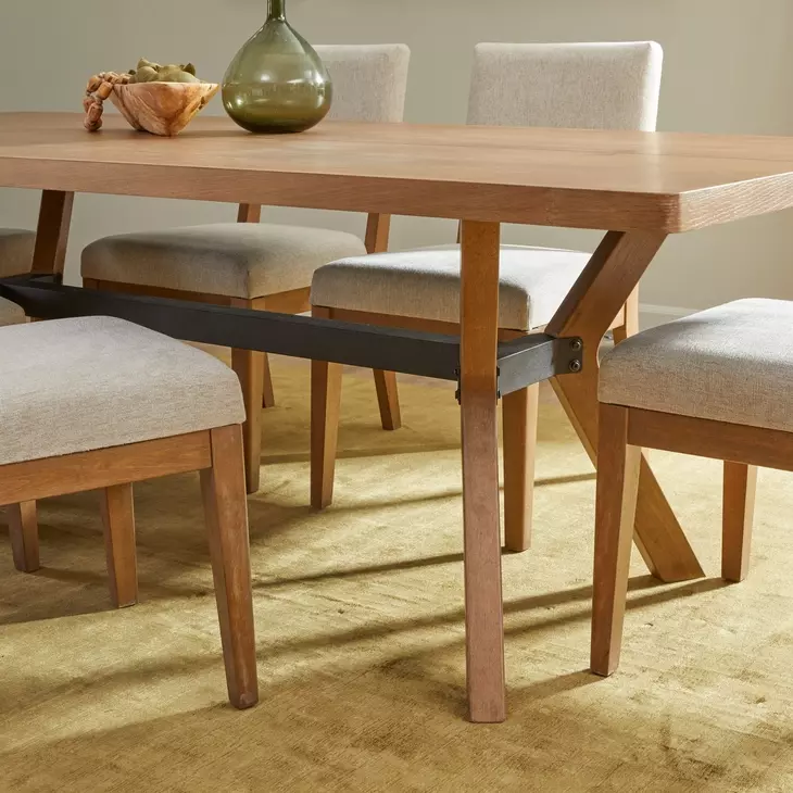 Millwork Rustic Umber and Black 90" Rectangular Dining Table