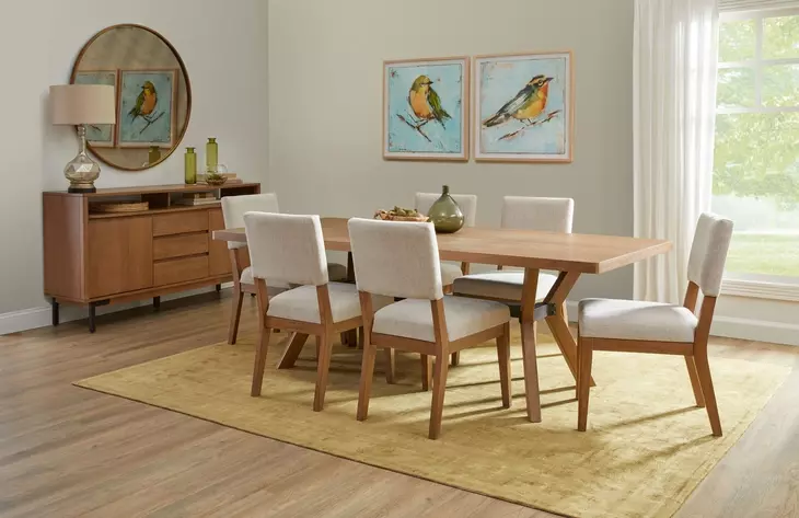 Millwork Rustic Umber and Black Rectangular Dining Room Set