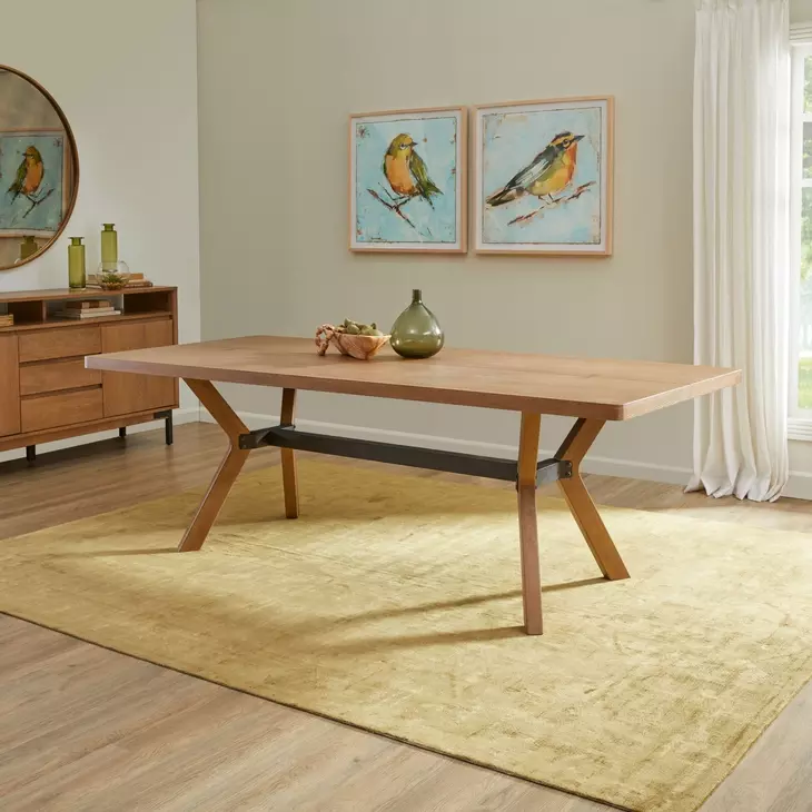 Millwork Rustic Umber and Black 90" Rectangular Dining Table