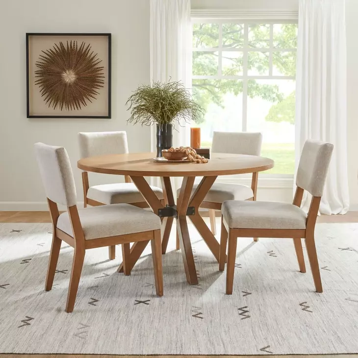 Millwork Rustic Umber Round Dining Room Set