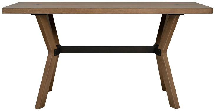 Millwork Rustic Umber and Black 76" Rectangular Friendship Table