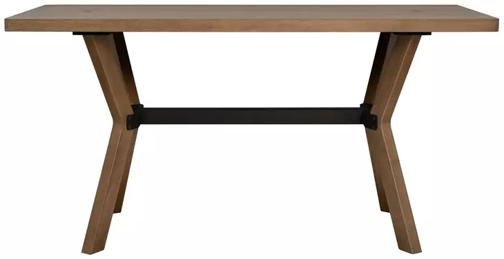 Millwork Rustic Umber and Black 76" Rectangular Friendship Table
