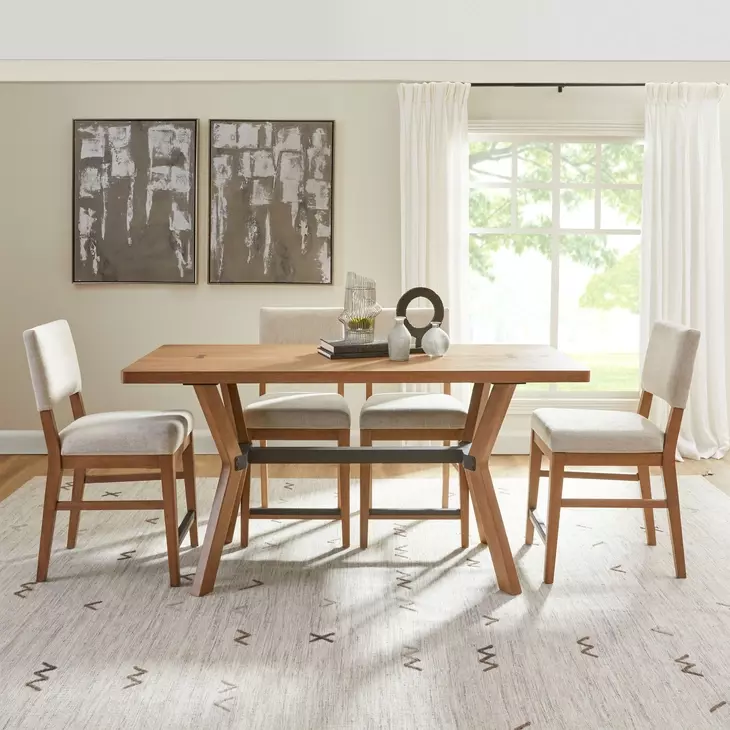 Millwork Rustic Umber and Black Dining Room Set
