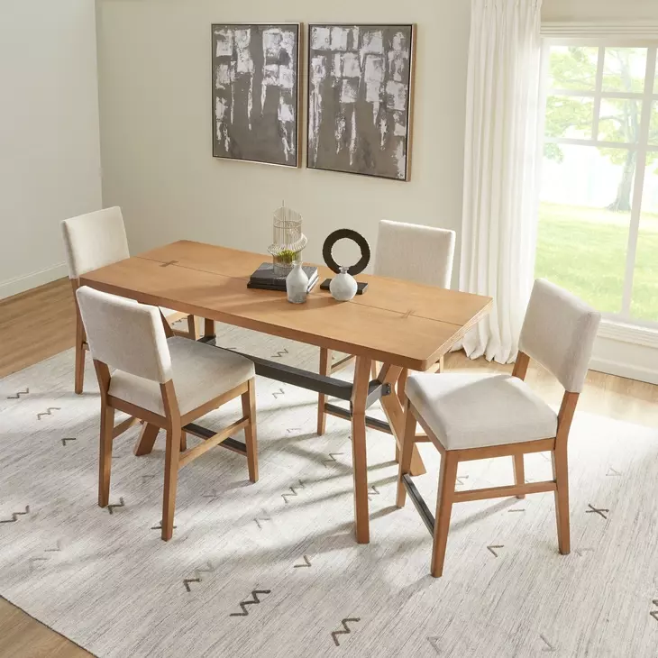 Millwork Rustic Umber and Black 76" Rectangular Friendship Table